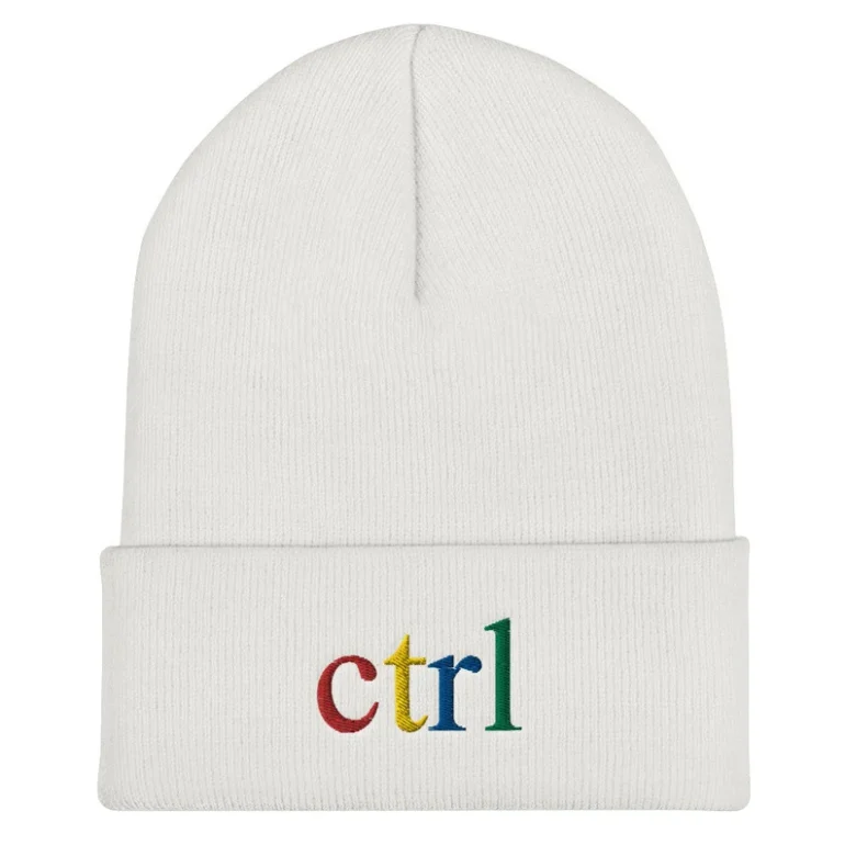 White SZA Ctrl Cuffed Beanie